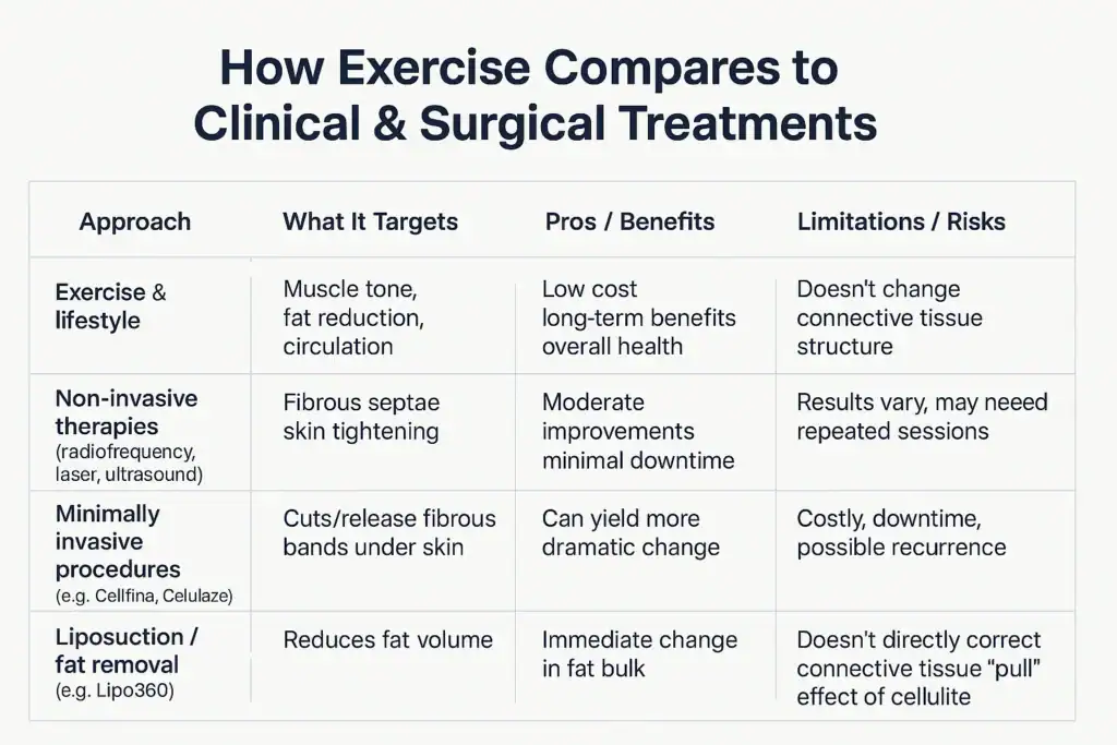 Sculpting Your Bum: Can Toning Exercises Really Reduce Cellulite? 2 How exercise compares to treatments from Lipo 360 Falkirk
