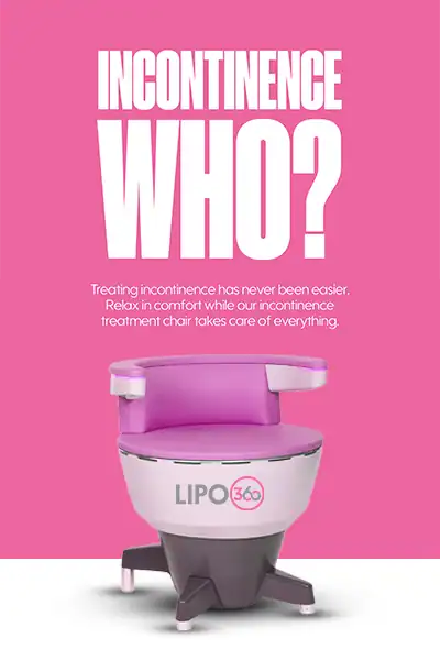 LIPO360 EMS Chair Can Help with Urinary Incontinence 2 Image of a urinary incontinence treatment seat Falkirk
